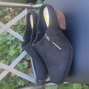 Bela Vita Charlene Suede Chunky Western Mules SZ 10 W
